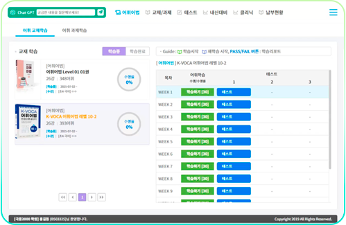 오름클래스 AI국어 어휘·어법 학습