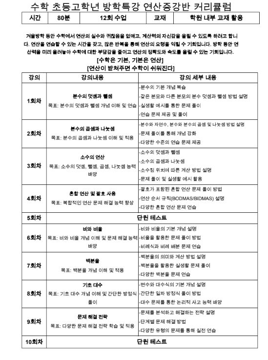 오름클래스 이산고 학원 내부